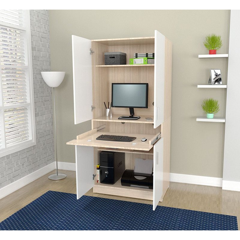 Latitude Run® Lizabeta Solid Wood Armoire Desk Wayfair